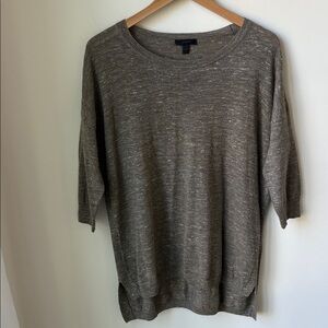 J. Crew Alpaca Wool Linen Blend Tunic Sweater Heathered Tan Lightweight Size S